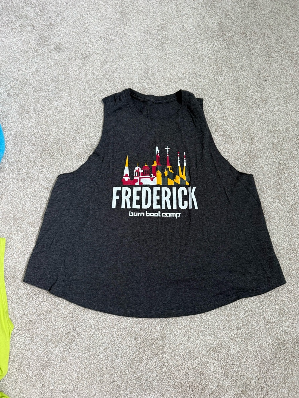 Frederick Burn Boot Camp Women's Black Graphic Muscle Tank